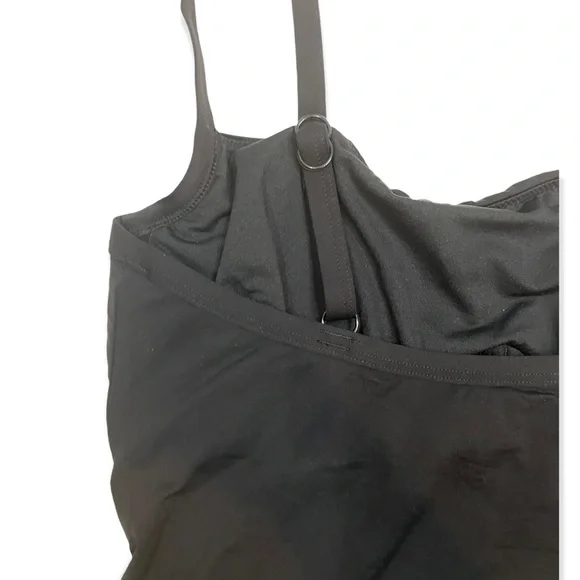 NWT! SEAFOLLY Black One Pice  Adjustable Straps Swimsuit SIZE 10 - Picture 7 of 10